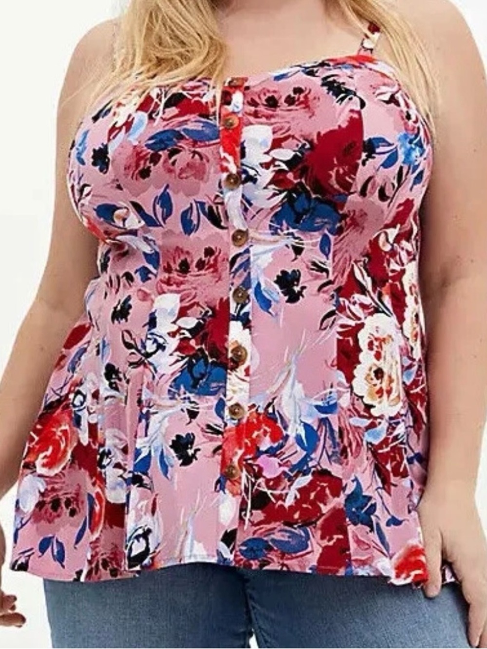 Torrid 3 fit n flare tank top floral blouse women’s 3x 3xl